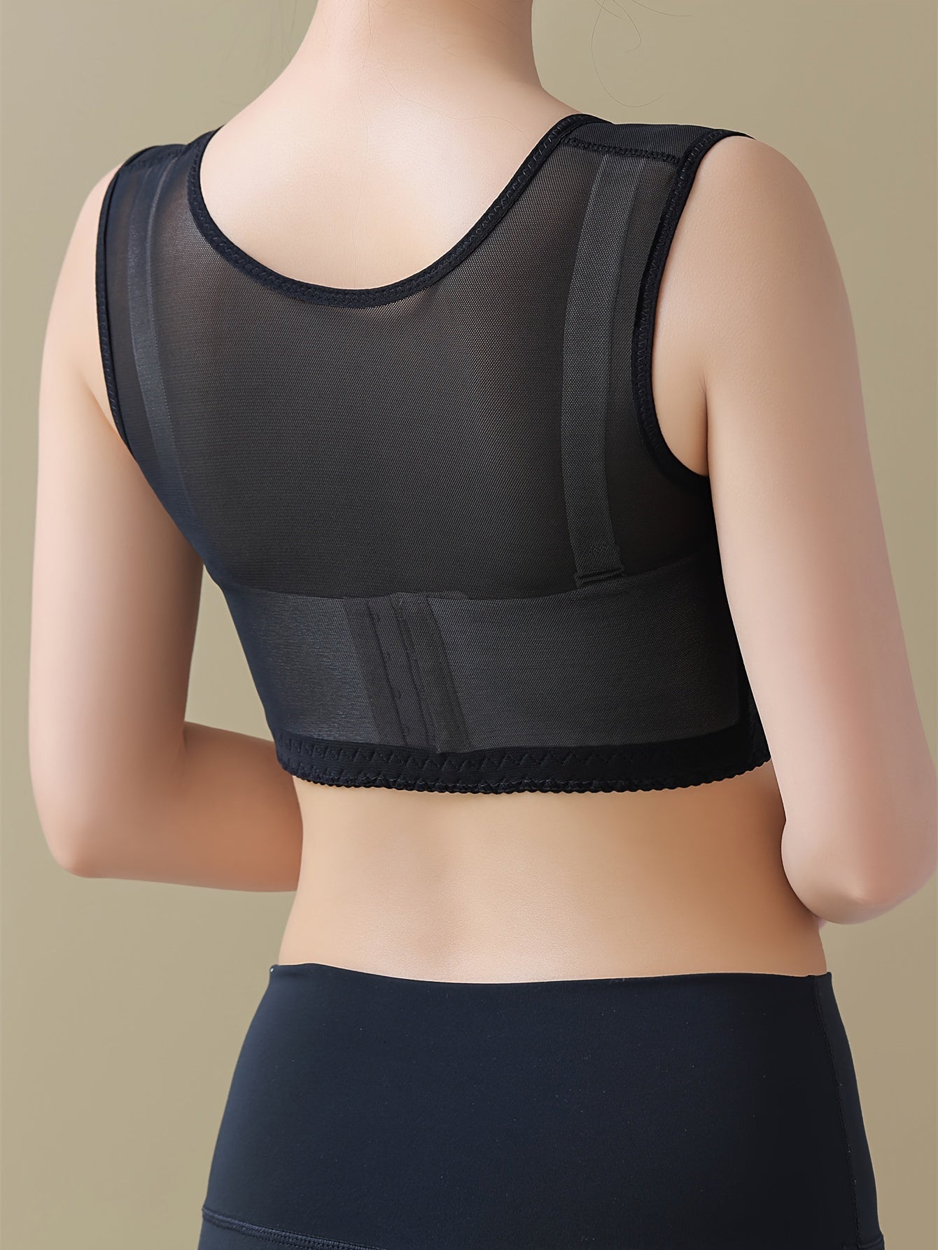 Women's Supportive Nylon Back Bra with Dual Front Hooks and Side Breast Support