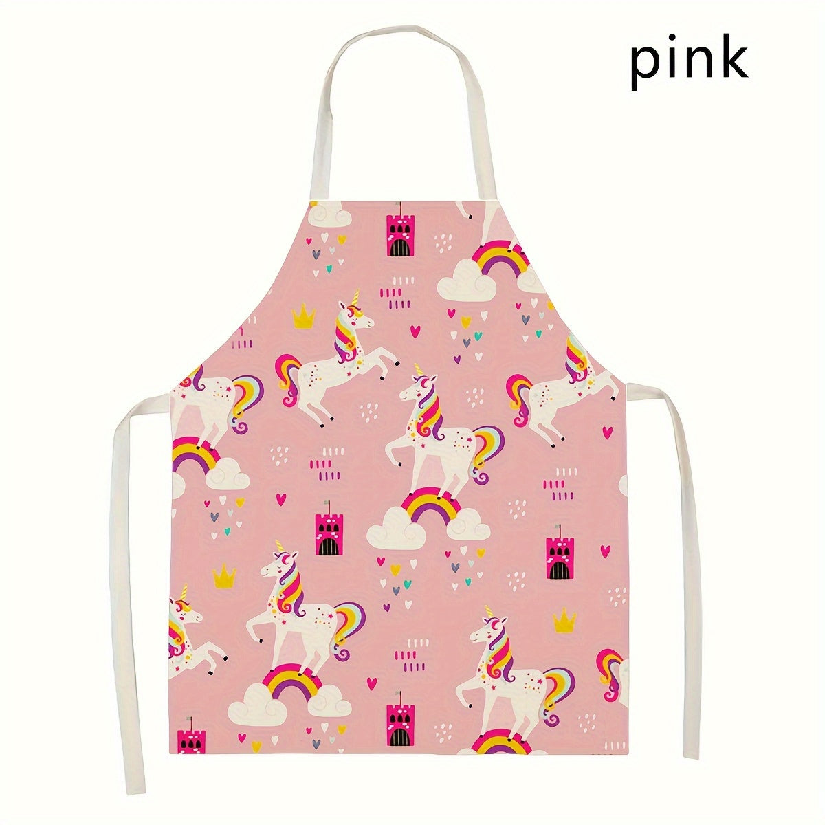 Unicorn Cartoon Apron Stain-Resistant Linen for Cooking Baking Gardening