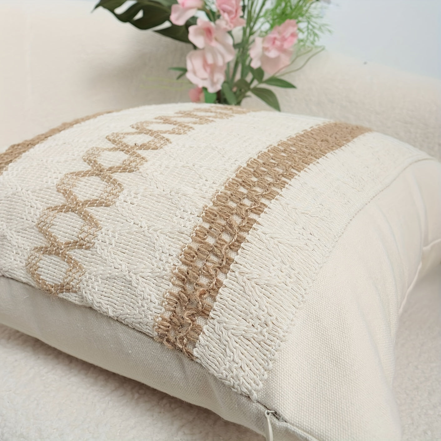 Bohemian Polyester Tassel Pillow Cover Rectangular and Square for Living Room and Bedroom