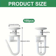 Set of 100 Curtain Pulleys Replacement Parts for Living Room and Office Decor