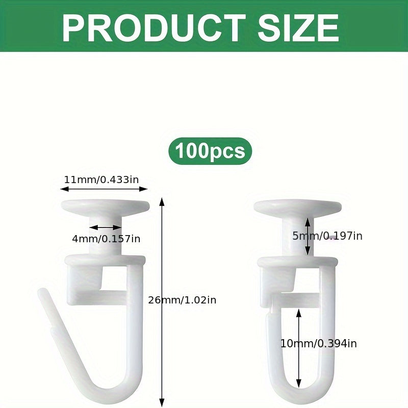 Set of 100 Curtain Pulleys Replacement Parts for Living Room and Office Decor