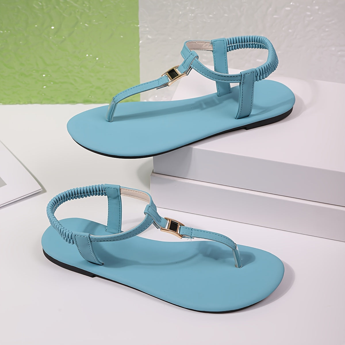 Women's Bohemian Flat Sandals Open-Toe Strappy Synthetic Vibrant Colors