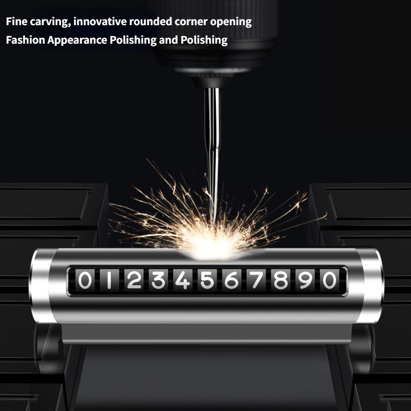 Alloy Car Parking Notification Sign with Adjustable Rolling Digits and Phone Number Plate