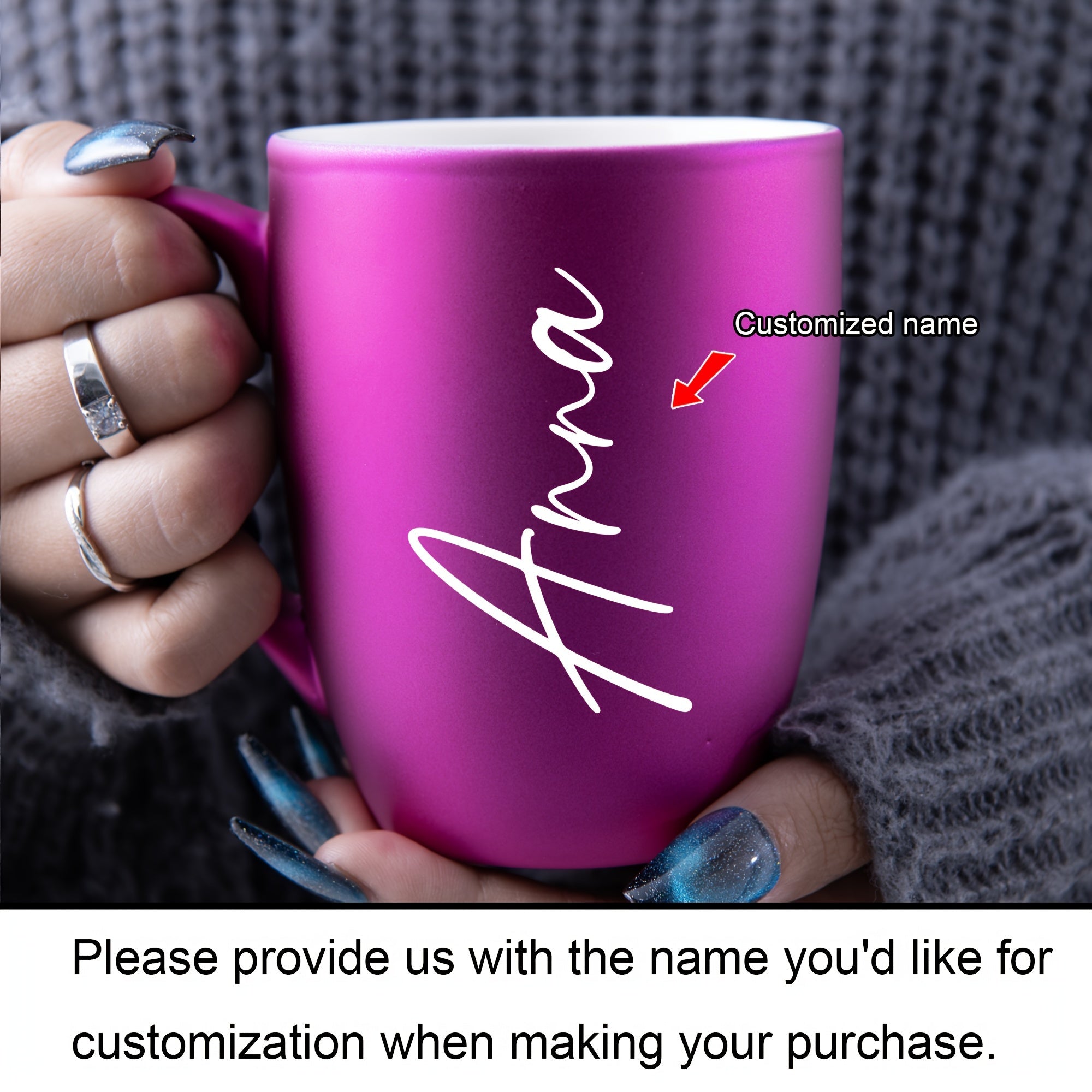 Taza de cerámica personalizada de 11oz con diseño de nombre para regalos