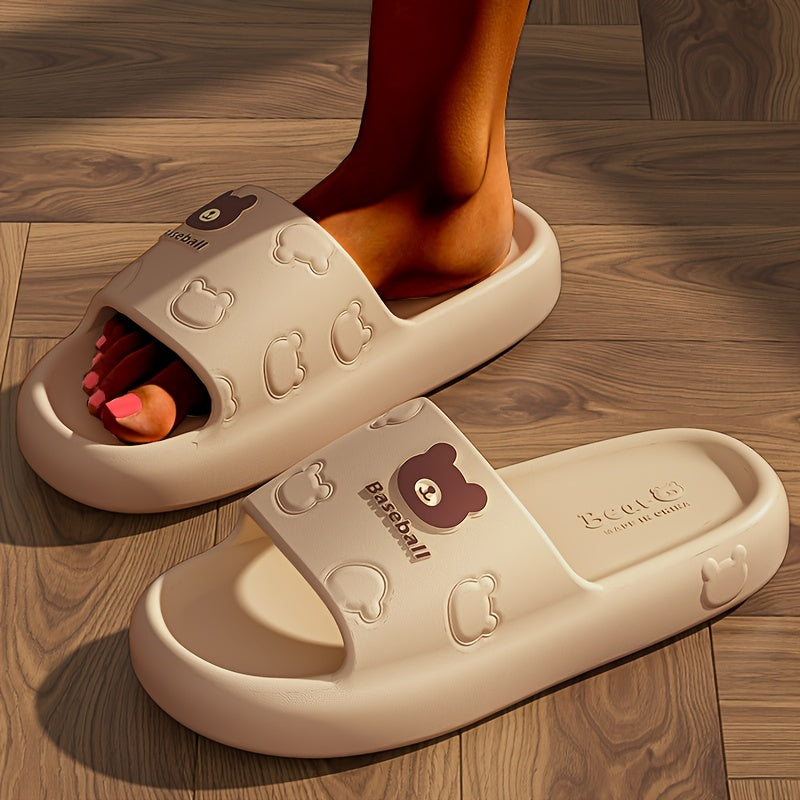 Women's Summer EVA Slippers, Comfortable Soft Sole, Cartoon Bear Design