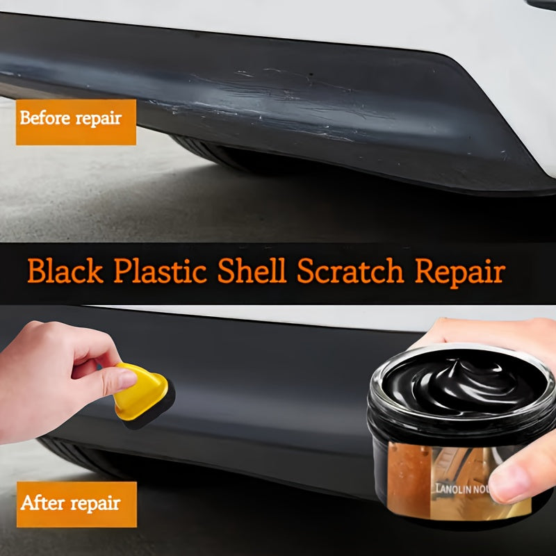 Pasta de restauración de plástico para automóviles para reparación de arañazos, acabado brillante negro, fácil de aplicar