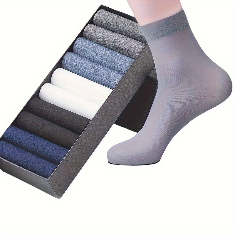 Men's Summer Thin Mid-Tube Socks Breathable Odor-Resistant Polyester Business Wear