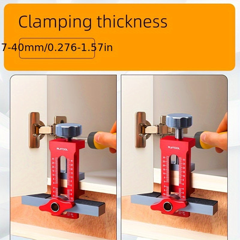 2 in 1 Cabinet Door Installation Positioner Aluminum Alloy Non-Slip Clamping Range 7-40mm
