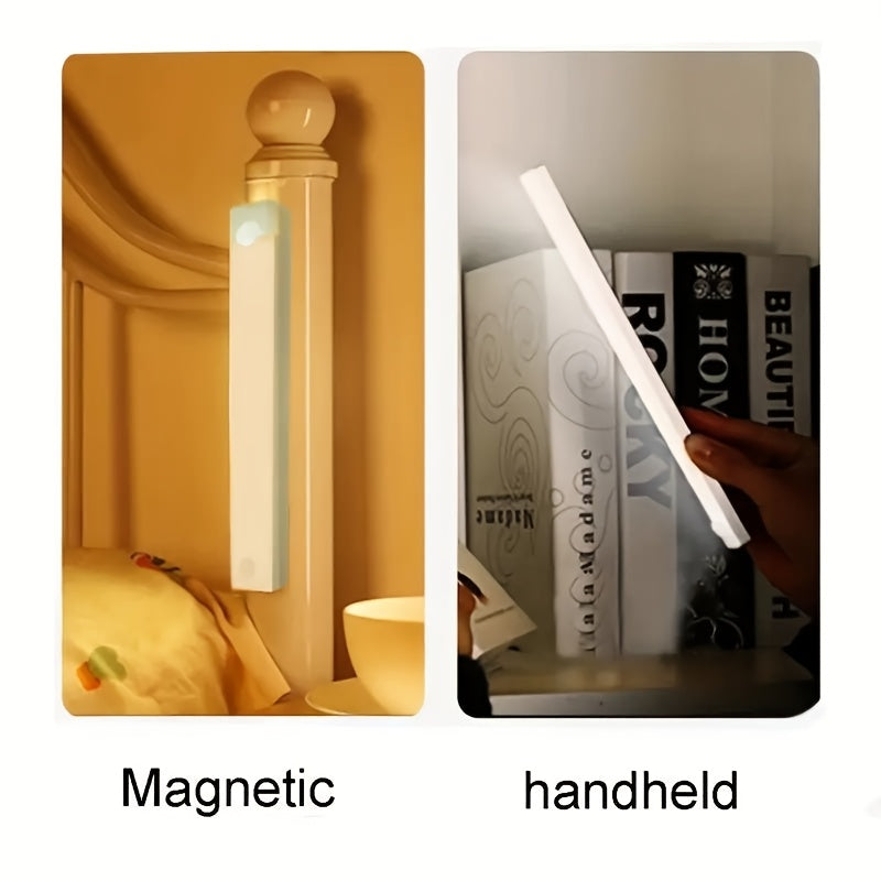 Rechargeable Motion Sensor Cabinet Light with Magnetic Wall Mount Push Button USB Powered