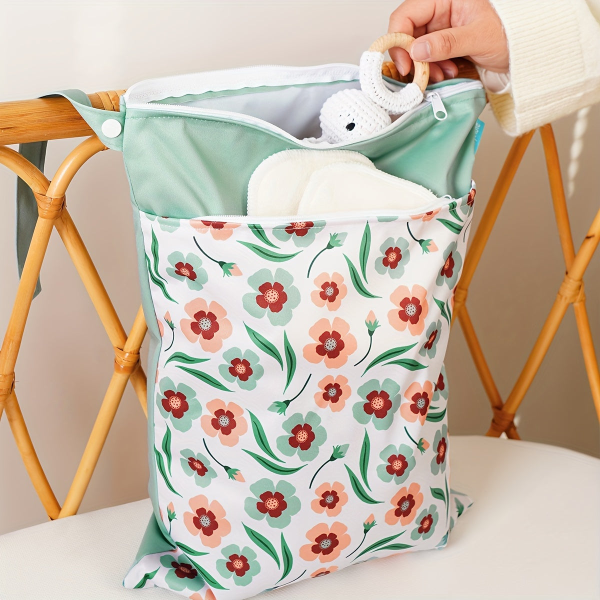 Bolsa impermeable húmeda y seca reutilizable con bolsillos con cremallera para playa, gimnasio y viajes