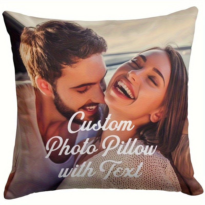 Funda de almohada personalizada con foto, diseño familiar o de pareja, 45.72cm, felpa suave