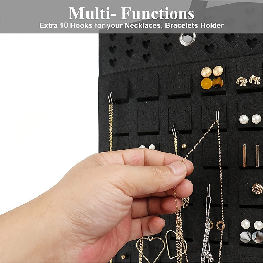 Подвесной органайзер для украшений из фетра для серег и ожерелий, стильное домашнее украшение