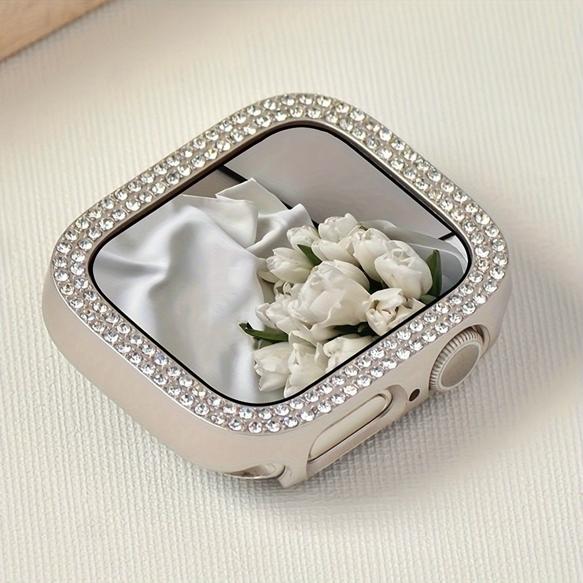 Women's Rhinestone Decor Protective Watch Case for Apple Watch 38-49mm Hard Shell Lightweight
