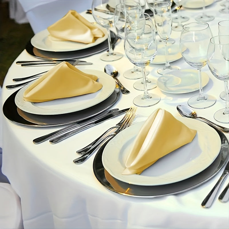 Square Satin Napkins Sets of 6 12 or 24 42.98cm Wedding Dinner Wrinkle-Resistant