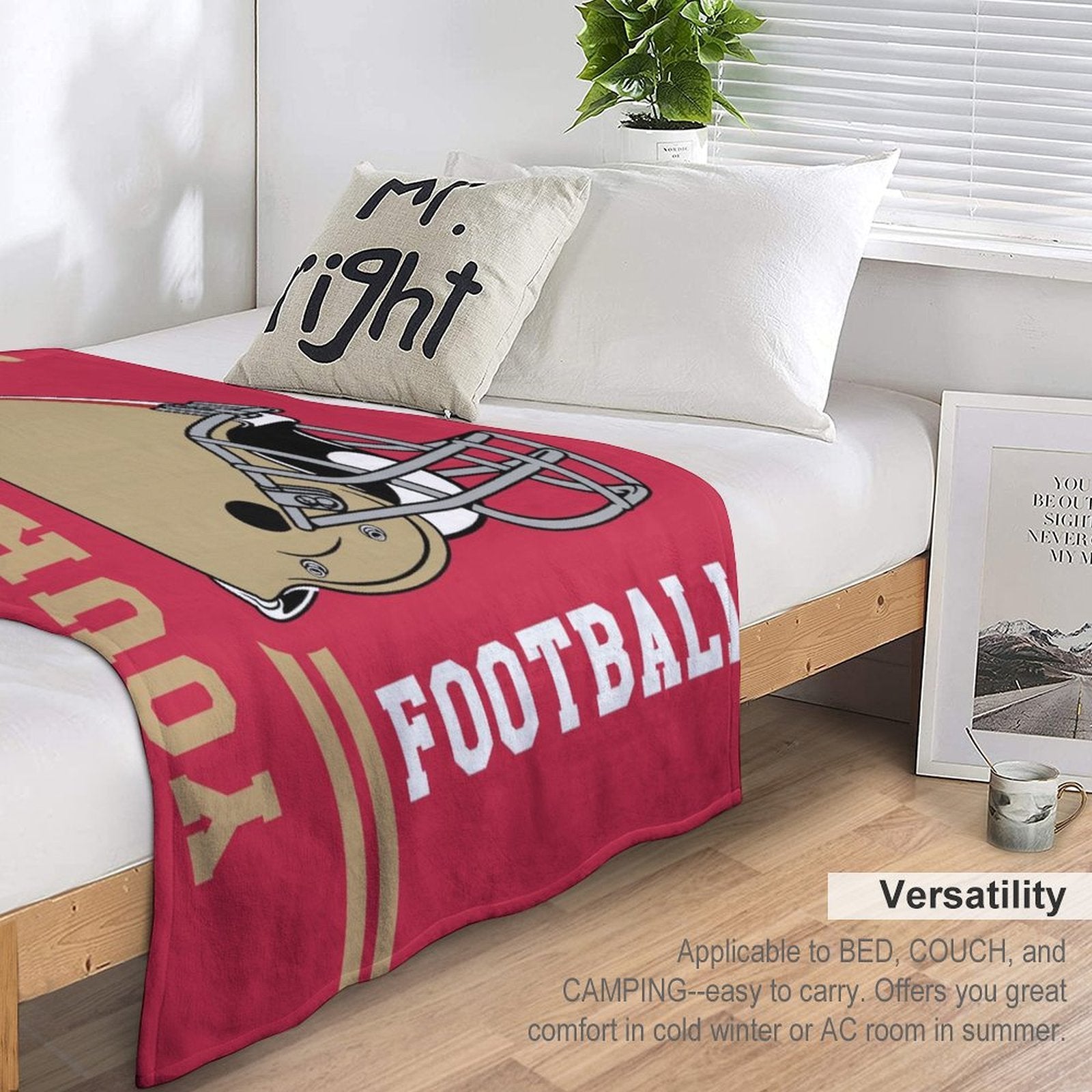 Personalized San Francisco Football Hug Blanket Custom Name for Men Women Boys Sofa Bed Gift