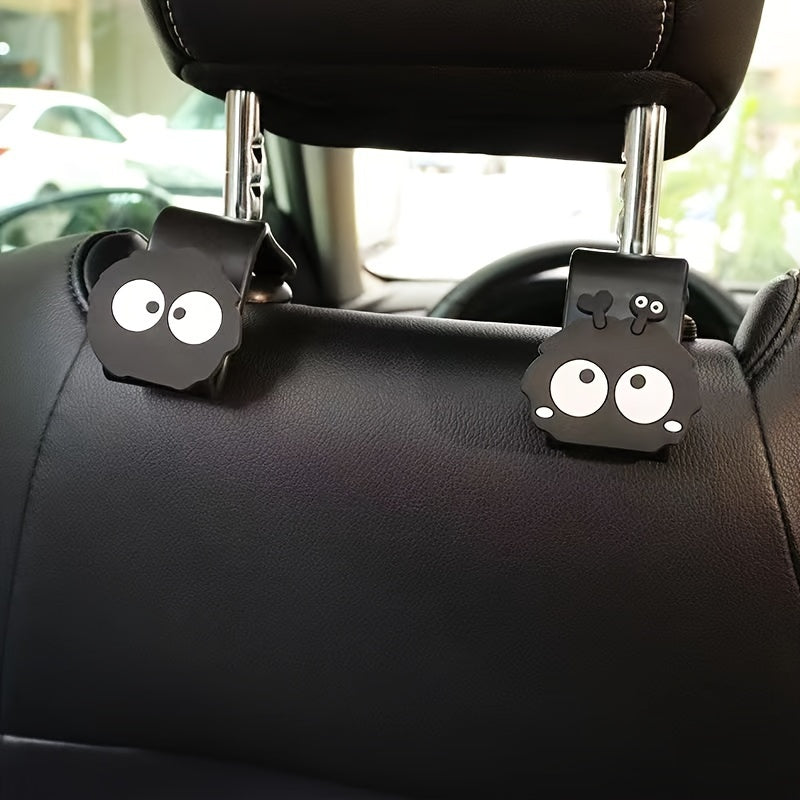 2pcs Black Charcoal Car Hooks Universal Car Seat Hooks for Handbags and Coats