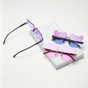 Set of 3 Cartoon Rimless Fashion Glasses with Gradient Lenses for Outdoor Activities