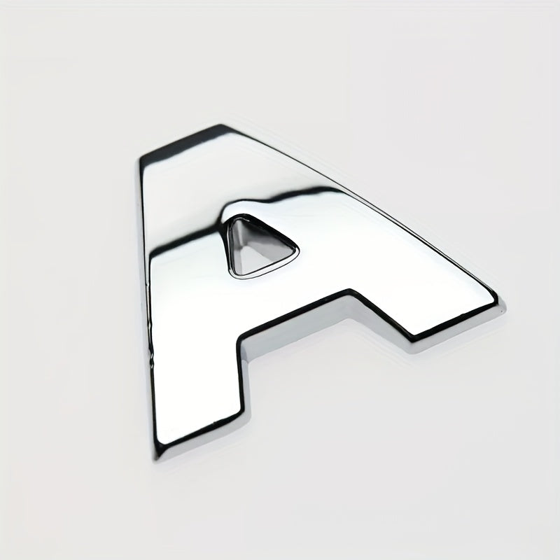 Car 3D Letter Car Stickers Metal Car Body Word Mark Silver Tail Mark