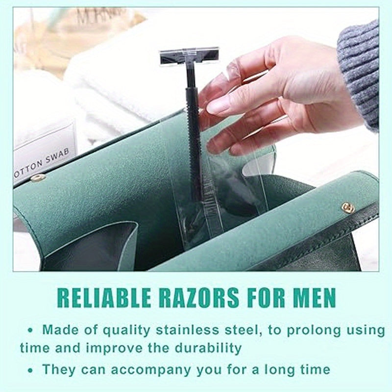 Men Disposable Razors Reusable Plastic Handle Individually Wrapped 30 Pack