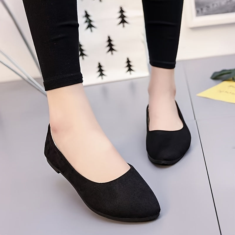 Women's Striped Slip-On Flats Breathable Fabric All-Season Casual Shoes