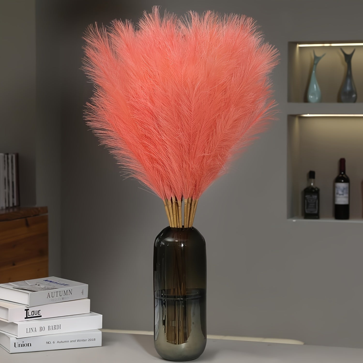 Decoraciones de hierba de pampas artificial bohemia de 54.86cm para uso en mesas durante las fiestas
