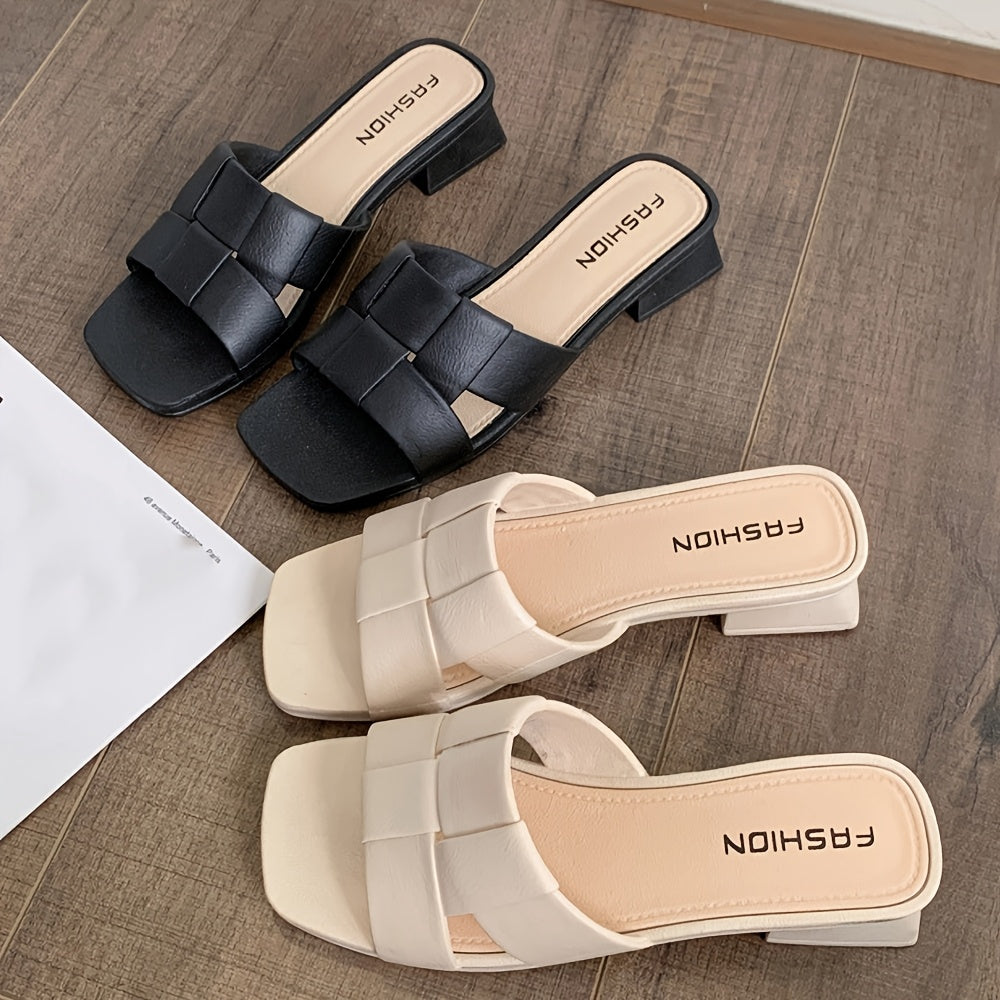 Ayollar uchun kundalik past-poshli, oson kiyinadigan, kvadrat barmoqli shlyapa poyabzali