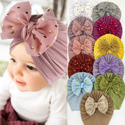 Baby Headband for Infants and Toddlers Polka Dot Bow Elastic Turban Head Wrap