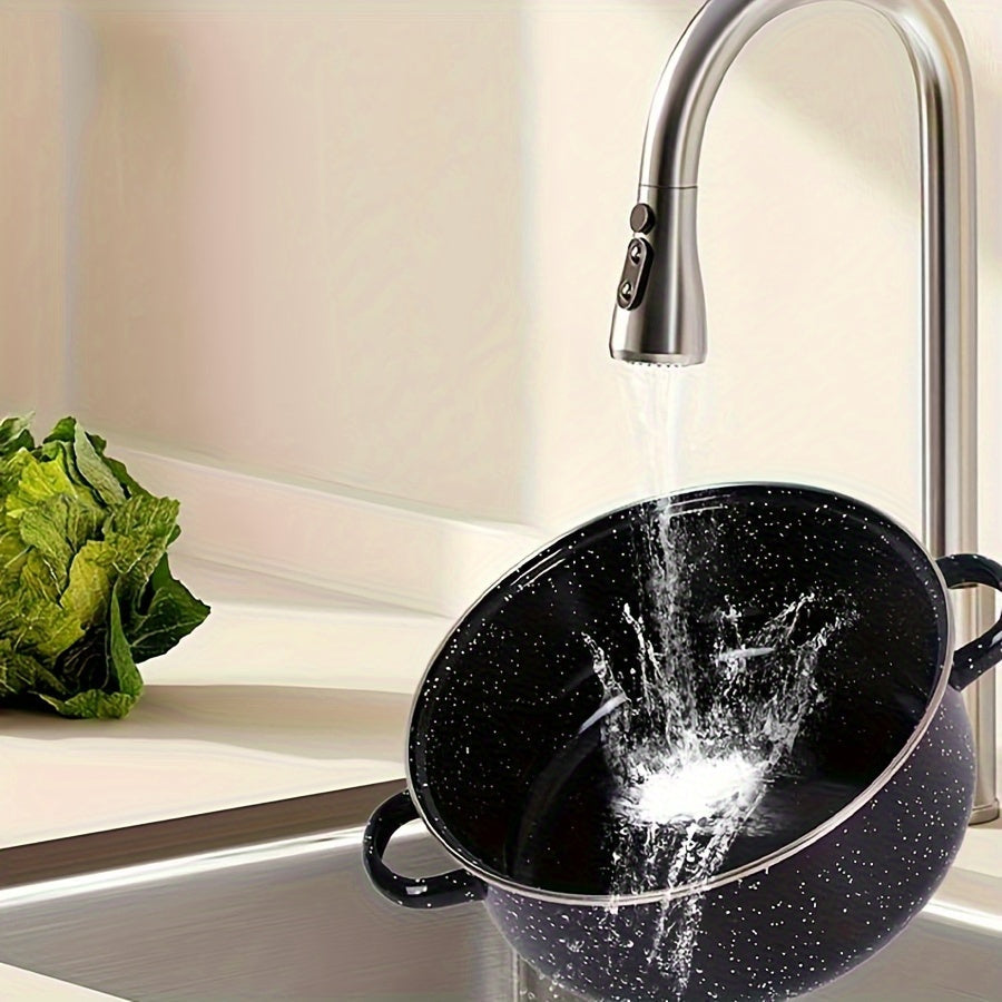 Enamel Cookware Set Non-Stick Soup and Stew Pot Gas Stove Compatible Easy to Clean