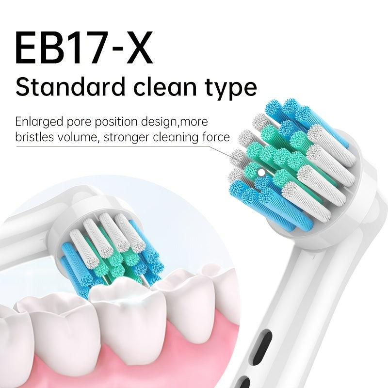 Universal elektr tish cho'tkasi boshlari 4-to'plam, qayta ishlatiladigan, og'iz parvarishi qurilmalari bilan mos keladi
