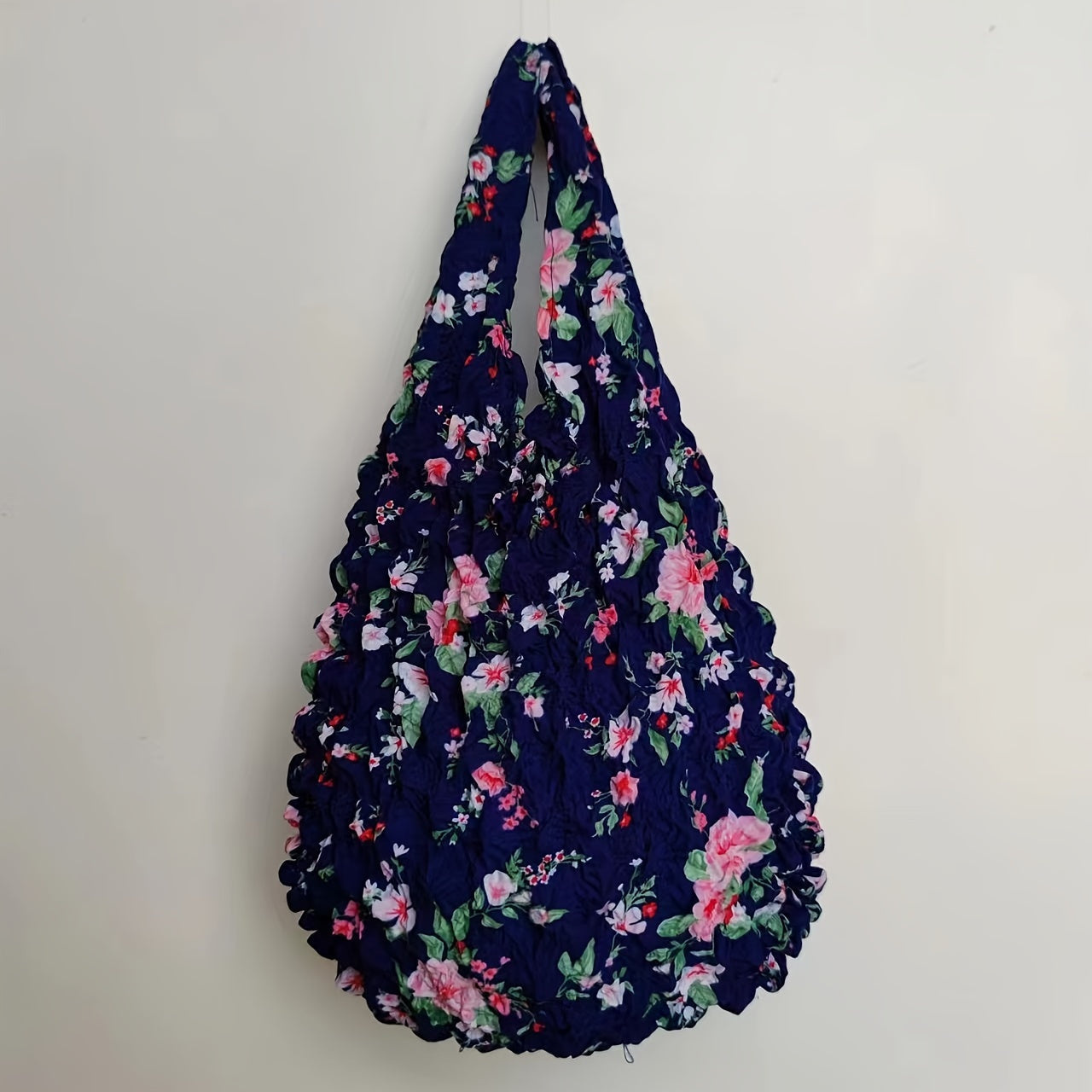 Gul naqshli qayta ishlatiladigan oziq-ovqat to'plami, cho'ziladigan sumka, xarid qilish uchun yelka sumkasi, qisqaradigan saqlash sumkasi, ayollar uchun mukammal sovg'a, xarid qilish va sayohat uchun ideal, ajoyib oshxona tashkilotchisi va aksessuar.