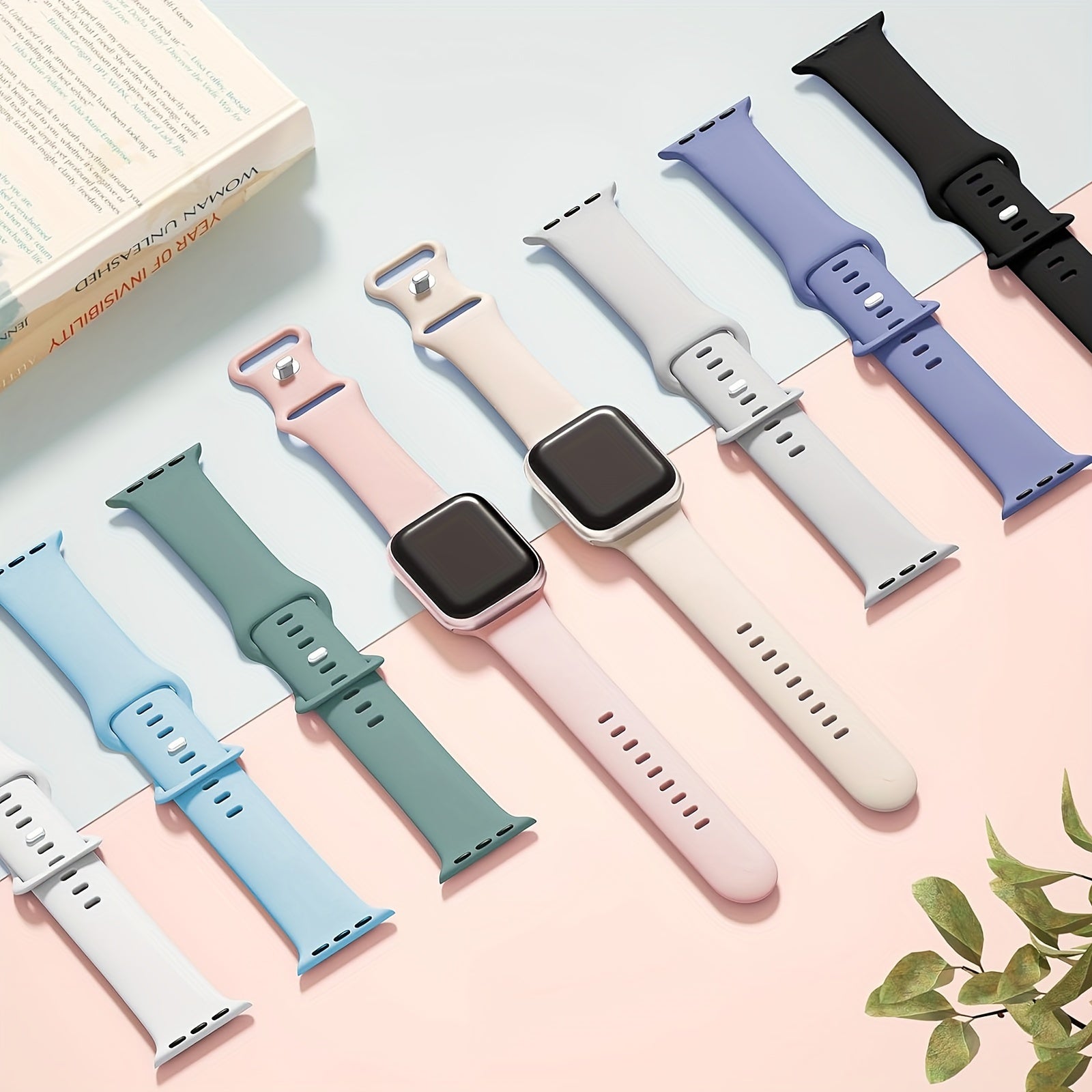 Silicone Sport Watch Band for Men and Women Waterproof Flexible Compatible with Apple Watch Series