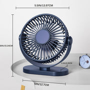 Mini Personal Fan Portable USB Desk Fan with 3 Speeds and 360° Rotation