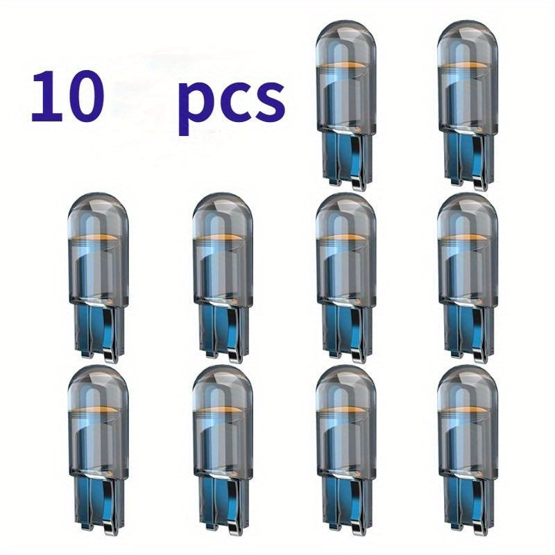 10 Pcs 2023 W5W T10 LED Car Interior Bulbs 12V Acrylic 6000K Multi-Color