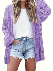 Кардиган женский в крупном размере с V-образным вырезом из трикотажа для весенних и летних пляжных зонтов