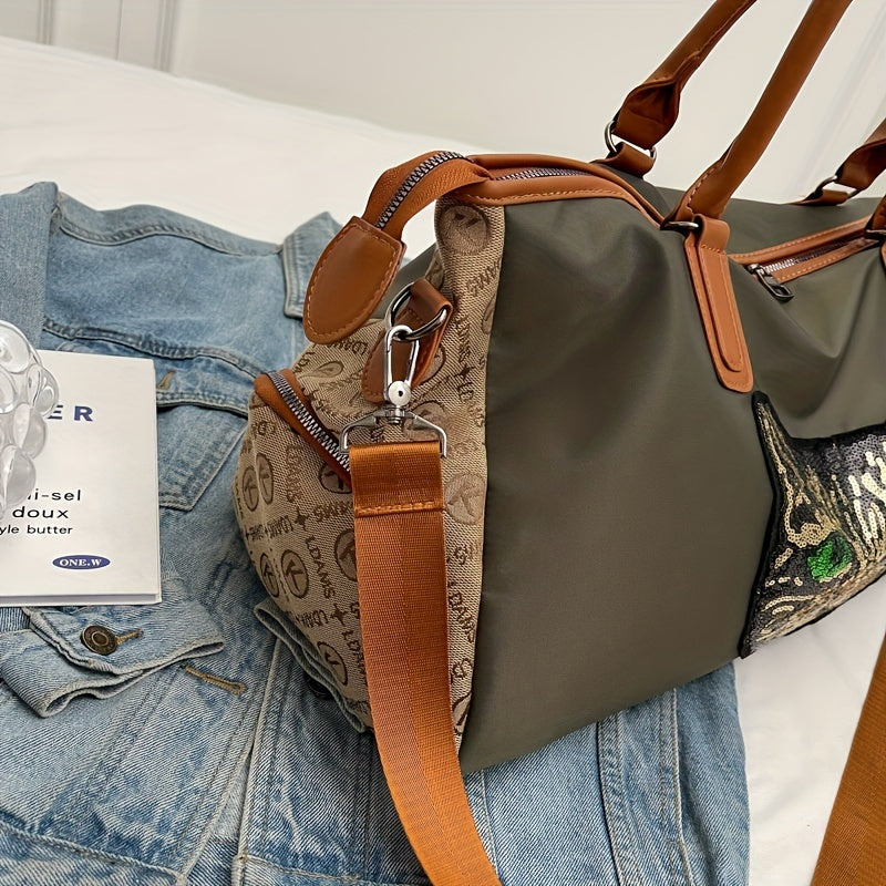 Bolsa de viaje estilo casual de gran capacidad para fitness, yoga, deportes, negro