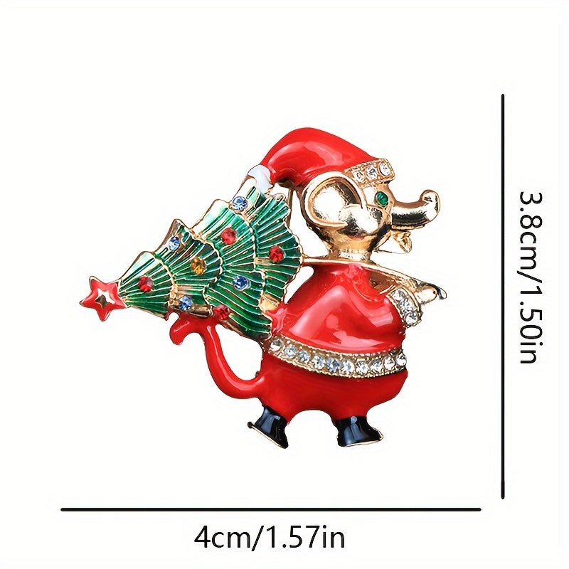 Festive Christmas Tree Mouse Enamel Pin Holiday Holiday Gift Accessory