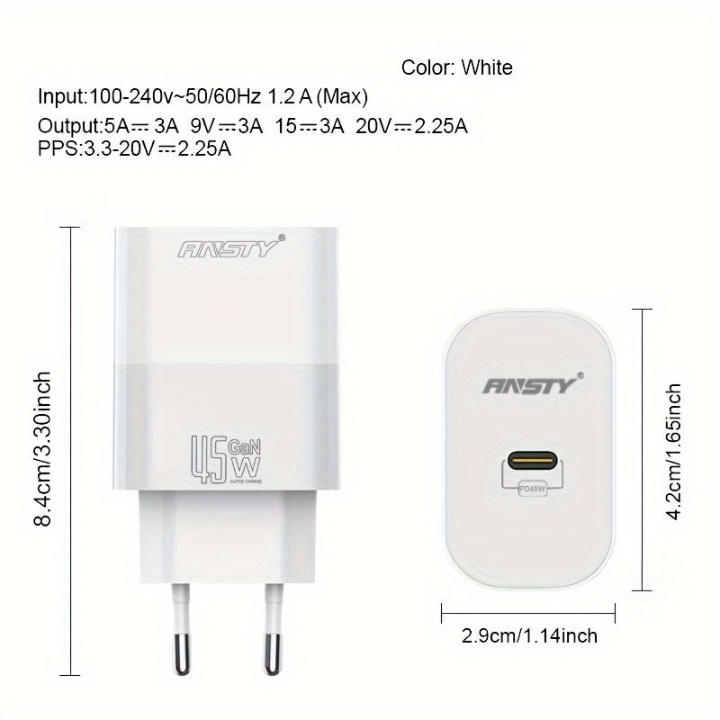 45W USB C Wall Charger with 91.44cm USB C to Lightning Cable Fast Charging for iPhone and iPad