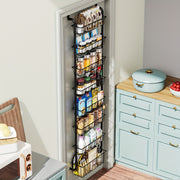 Black Metal Over-the-Door Pantry Organizer with 6 Tiers Kitchen Storage Rack