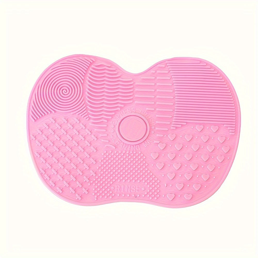 Silicone Beauty Tool Cleaner Pad Apple-Shaped Textured Surface for Makeup