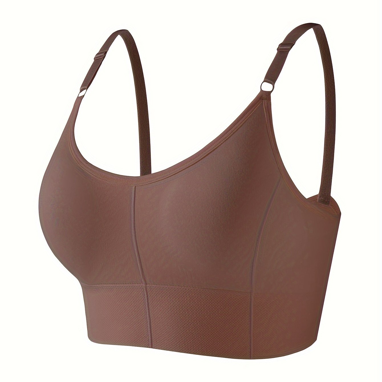Women's Gray Wireless Bra with Removable Pads and Breathable Nylon Blend
