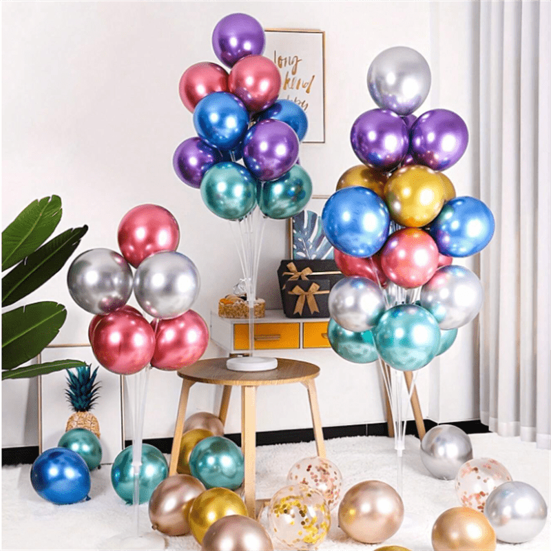 Giant Balloon Column Stands for Weddings and Parties 51/63 Inch White Plastic Set of Two