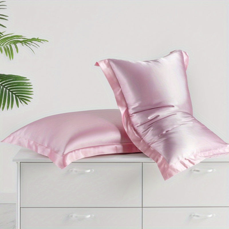 Luxurious Satin Pillowcase with Envelope Closure, Breathable Polyester, Solid Color