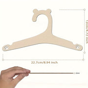 Set of 10 Beechwood Bear-Shaped Hangers for Closet Organization and Decoration