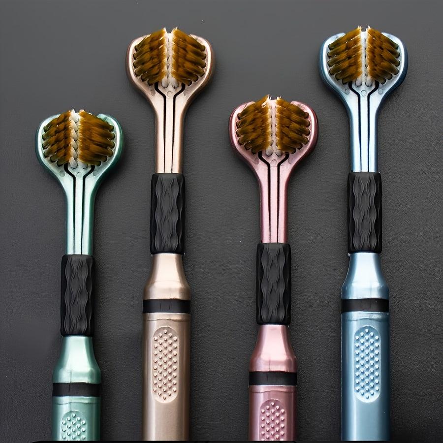 Set of 4 Ultra-Soft 3-Sided Toothbrushes for Deep Cleaning and Gentle Oral Care