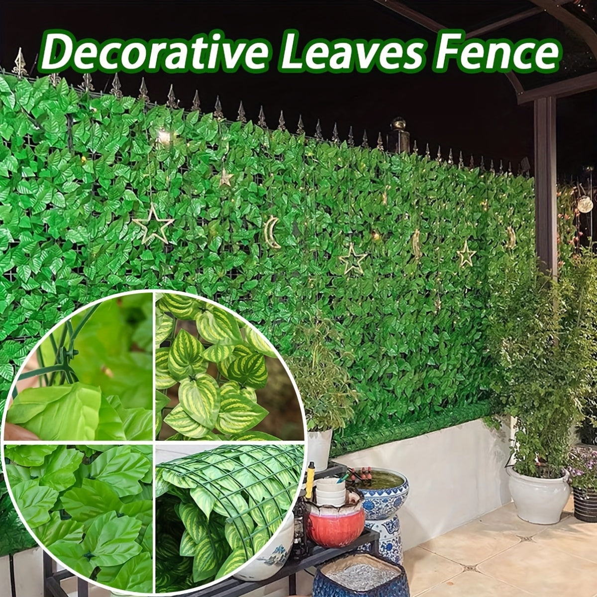 Artificial Ivy Fence Screen Garden Wall Panel 97.54x298.7cm Lifelike Greenery