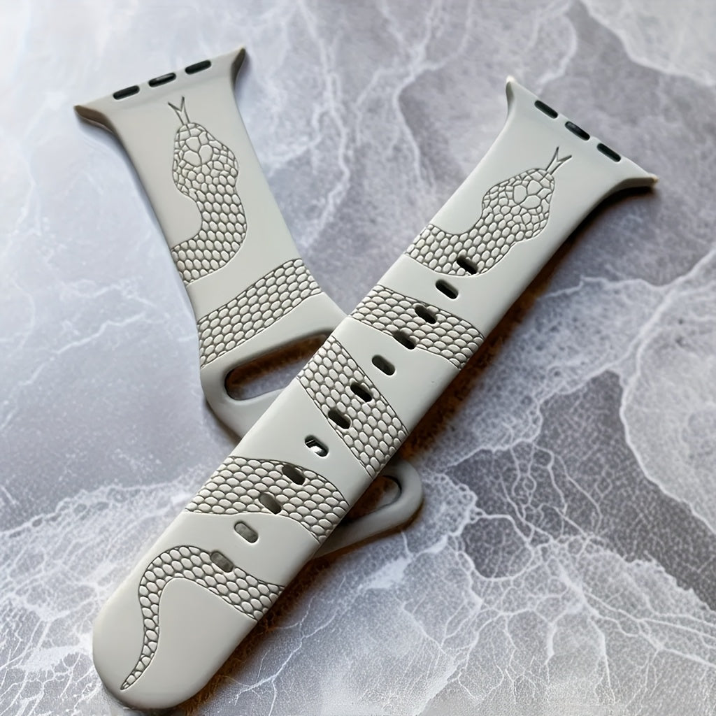 Silicone Apple Watch Band Snake Design Waterproof Durable Fits All Sizes for Summer Sports and Parties