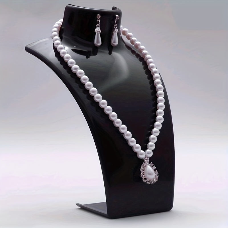 Soporte de exhibición de joyería con estante para collares y pendientes