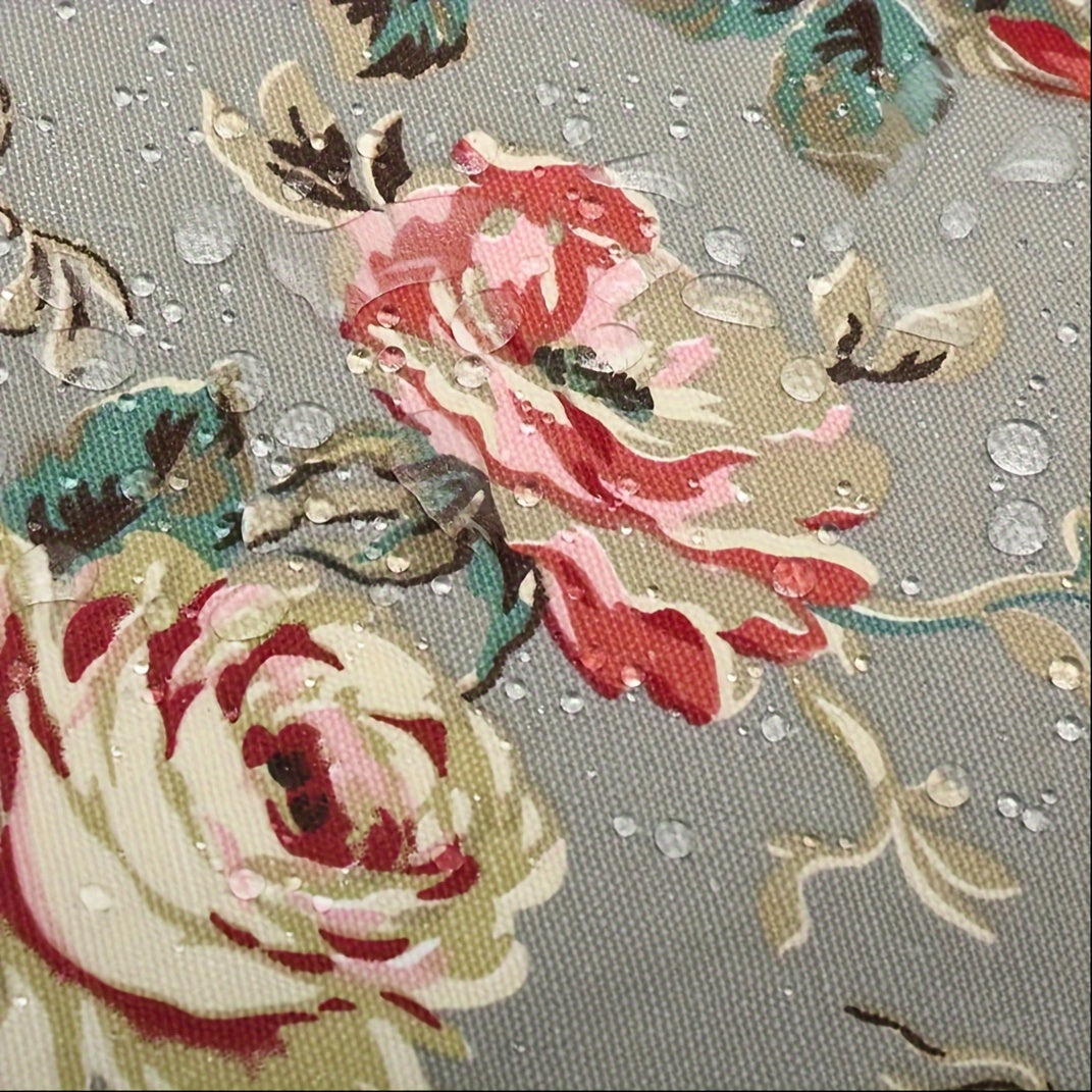 Water-Resistant Canvas Laptop Bag with Rose Pattern and Adjustable Shoulder Strap