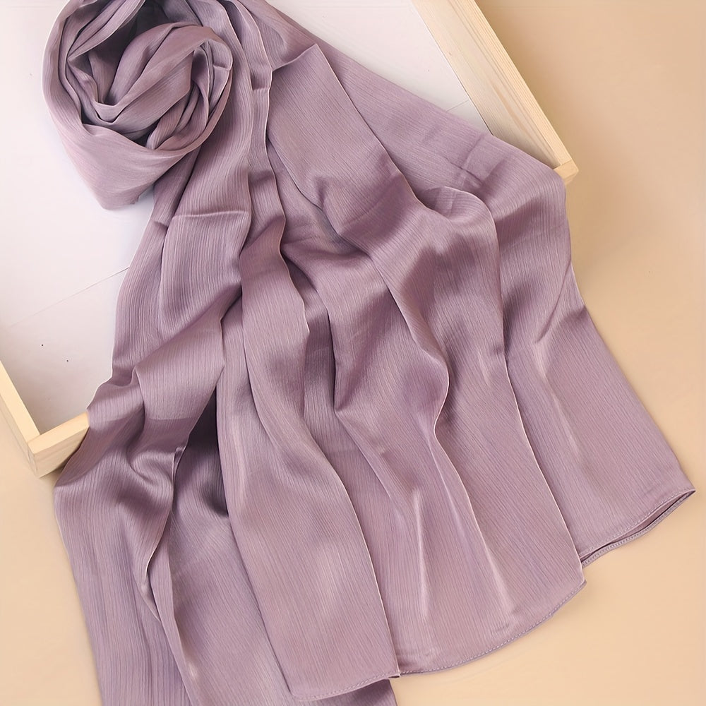 Pañuelo de cabeza clásico plisado de color sólido para uso casual, viaje y actividades al aire libre