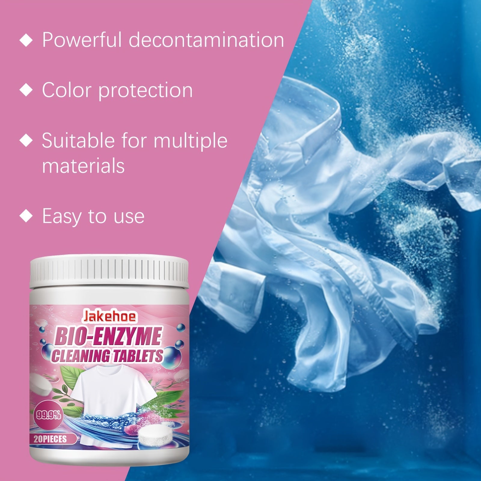 Effervescent Stain Remover Tablets for Clothes Cleaning and Stain Removal